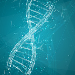 vector. part of the human dna. 3d triangular abstract style.