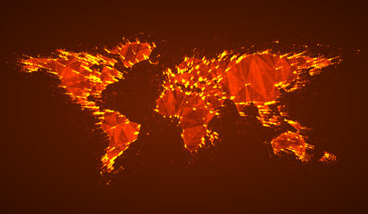 vector planet earth on color background. 3d skeleton