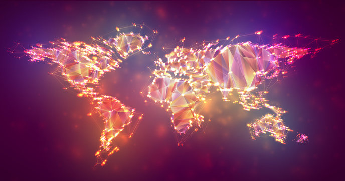 vector planet earth on color background. 3d skeleton