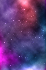 vector background of an infinite space with stars, galaxies, nebulae.