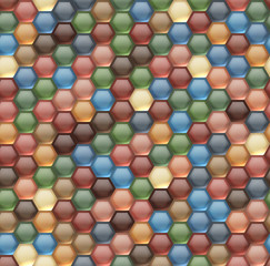 Seamless background of hexagonal honeycombs