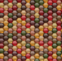 Seamless background of hexagonal honeycombs