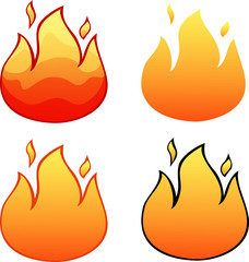 flat fire isolated on white background.