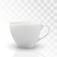 vector white cup for coffee isolated