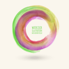 Watercolor circle texture. Vector circle elements