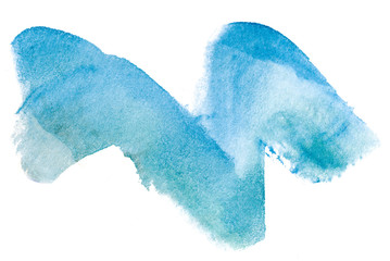 watercolor blue zigzag strip drawn by hand