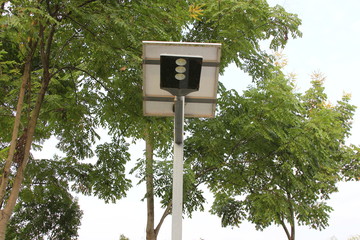 Solar street light in the park