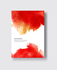Watercolor red, fire, yellow color design banner.