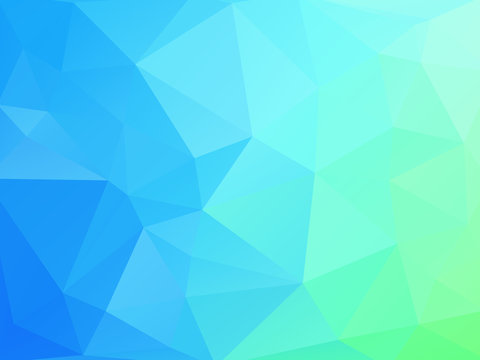 Blue Green Geometric Background With Triangles