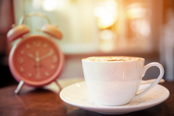 Cappuccino coffee at cafe 