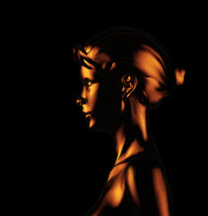 Portrait of a girl. side view.