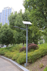 Solar street light in the park
