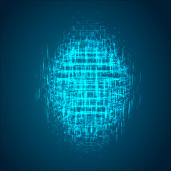 vector bright glowing ball on a dark background. chaotic rays