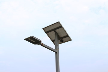 Solar street light in the park