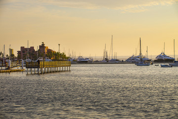 Naklejka premium Sunset in La Paz bay, baja california sur. MEXICO