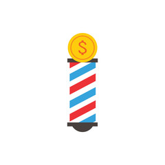 Coin Barber Logo Icon Design
