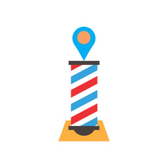 Map Barber Logo Icon Design