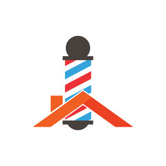 Roof Barber Logo Icon Design