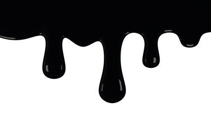 black oil paint drips from top 3d