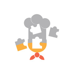 Puzzle Chef Logo Icon Design