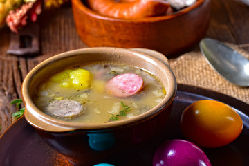 easter decoration with polish easter soup
