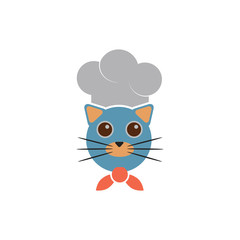 Cat Chef Logo Icon Design