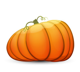 A large festive pumpkin.