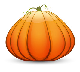 A large festive pumpkin.