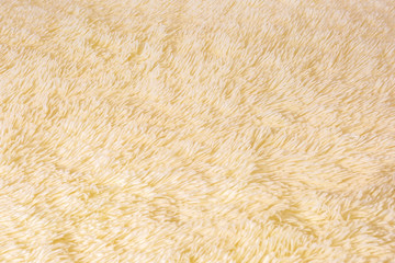 Faux fur background texture close-up light color. Artificial fur with short pile blank background
