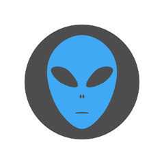Alien face emoji. Martian head icon. Vector.