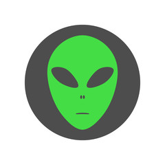 Alien face emoji. Martian head icon. Vector.