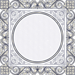 Monochrome vintage decorative frame