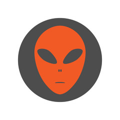 Alien face emoji. Martian head icon. Vector.