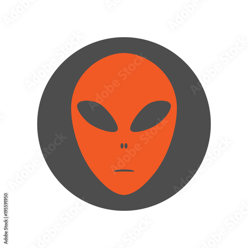 "Alien face emoji. Martian head icon. Vector." Stock image and royalty