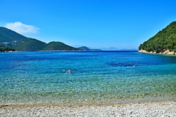 Greece,island Ithaki-view of the seacoast near Frikes