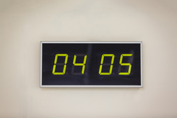 Black digital clock on a white background showing Star Wars