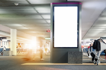 blank advertising billboard at airport.