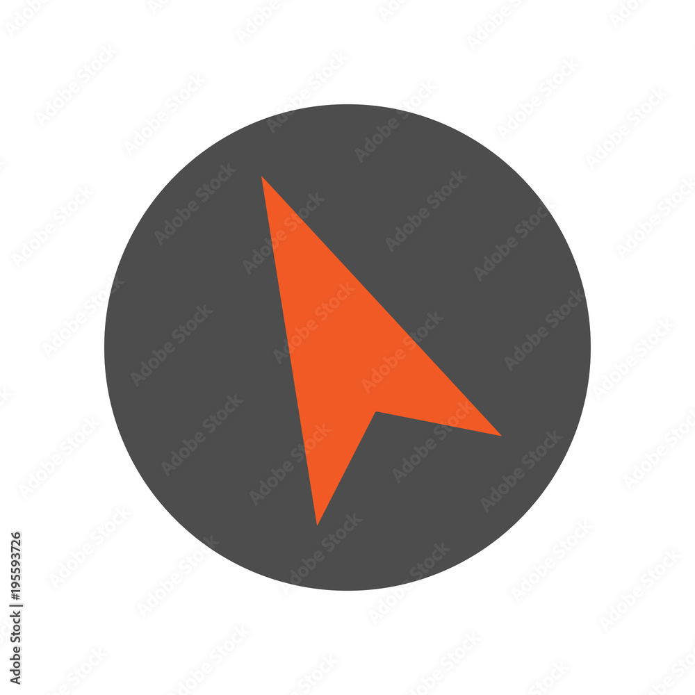 Sticker compass arrow icon. vector.