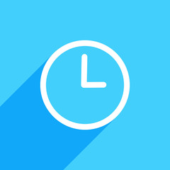 Clock icon. Flat Clock sign isolated
