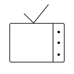 TV with antenna. Icons 