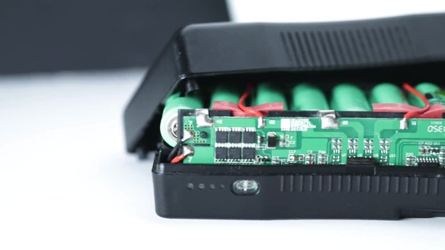 Inside of a lithium ion battery pack