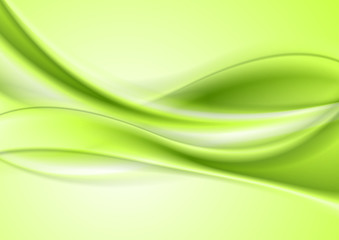 Bright green abstract smooth soft waves background