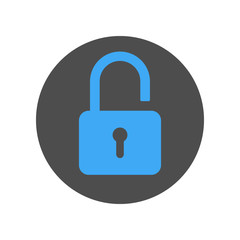 Square open padlock icon. Vector.