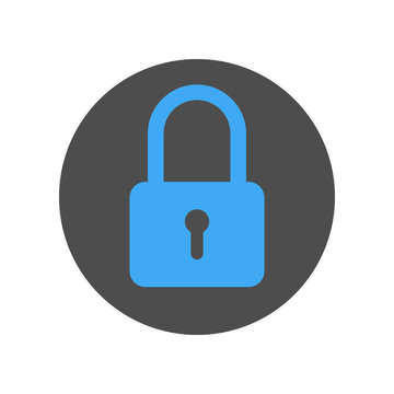 Square closed padlock icon. Vector.