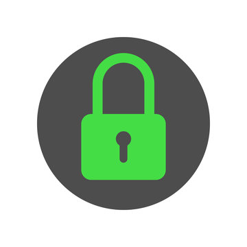 Square closed padlock icon. Vector.