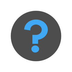 FAQ button. Question mark symbol. Vector icon.