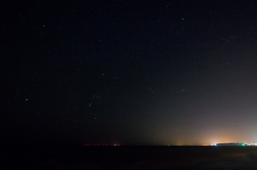 Orion over English Channel and Rampion Windfarm