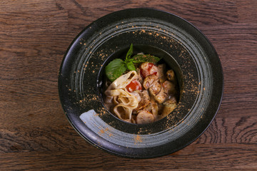 Delicous pasta with mushroom