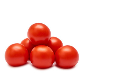 Raw red tomato. Isolated on white background. copy space, template