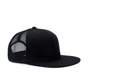 truck black cap isolated on white background. copy space, template.